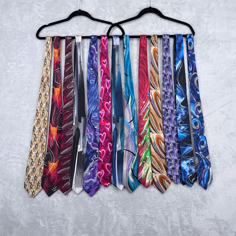 J. Garcia Silk Necktie Lot 13 Men Multicolor Abstract Art Grateful Dead Jerry